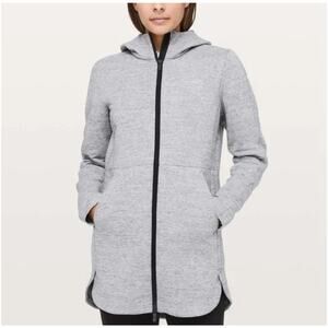 Lululemon Going Places Hooded Jacket Full Zip Pockets Heather Gray Size 10